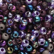 Preciosa Perles rocailles 6/0 4 mm - Mix Violet Metallic x20g