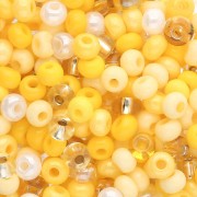 Preciosa Perles rocailles 6/0 4 mm - Mix Multi Jaune x20g