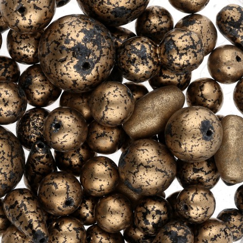 Assortiment de perles de bohème - Mix Gold Metallic x50g