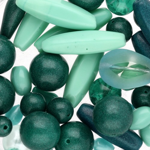 Assortiment de perles de bohème - Mix Sea Green x50g