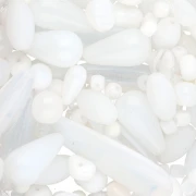 Assortiment de perles de bohème - Mix White x50g