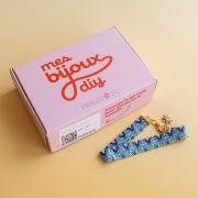 Mes bijoux DIY - Kit bracelet Miyuki en peyote pair - Bleu - Doré|raw }}