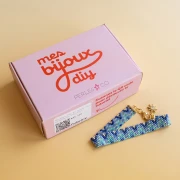 Mes bijoux DIY - Kit bracelet Miyuki en peyote pair - Bleu - Doré