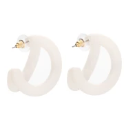 Créoles double fil 35.5 mm en résine - Ecru x2