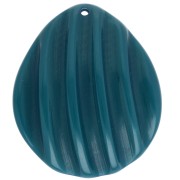 Pendentif coquillage 44x37 mm en résine - Bleu Pétrole x1