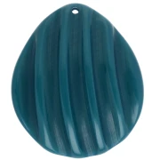 Pendentif coquillage 44x37 mm en résine - Bleu Pétrole x1