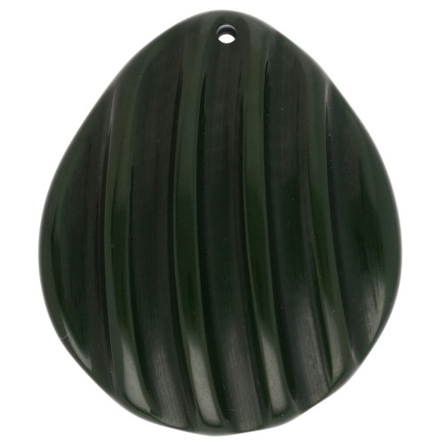 Pendentif coquillage 44x37 mm en résine - Vert sapin x1