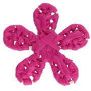Pendentif fleur 31 mm en raphia - Fuschia x1