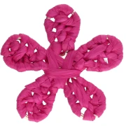 Pendentif fleur 31 mm en raphia - Fuschia x1