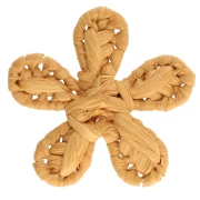 Pendentif fleur 31 mm en raphia - Safran x1