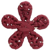 Pendentif fleur 31 mm en raphia - Bordeaux x1