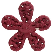 Pendentif fleur 31 mm en raphia - Bordeaux x1