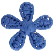 Pendentif fleur 31 mm en raphia - Bleu Royal x1