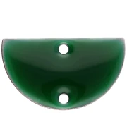 Intercalaires en métal - demi-lune 2 trous résine époxy 10x17 mm Vert sapin x6