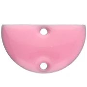 Intercalaires en métal - demi-lune - 2 trous résine époxy 10x17 mm - Rose x6