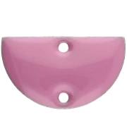 Intercalaires en métal - demi-lune - 2 trous résine époxy 10x17 mm - Lilas x6