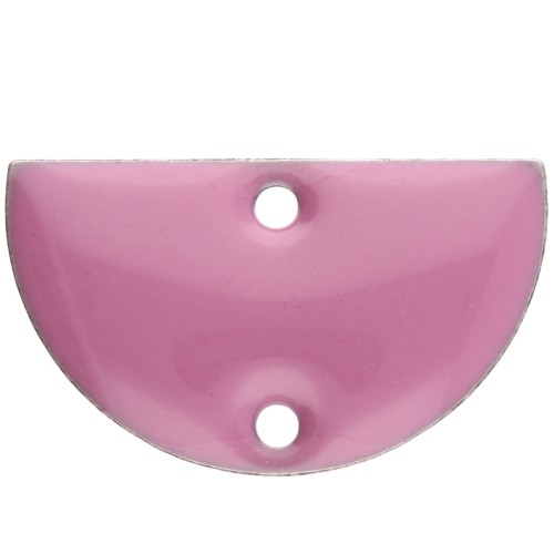 Intercalaires en métal - demi-lune - 2 trous résine époxy 10x17 mm - Lilas x6