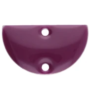 Intercalaires en métal - demi-lune - 2 trous résine époxy 10x17 mm - Violet x6