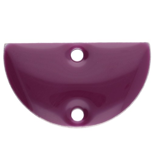 Intercalaires en métal - demi-lune - 2 trous résine époxy 10x17 mm - Violet x6