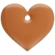 Sequins coeurs en métal et résine époxy 12x13 mm - Moutarde x6