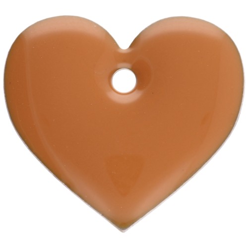 Sequins coeurs en métal et résine époxy 12x13 mm - Moutarde x6