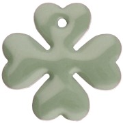 Sequins Trèfle en métal et résine époxy 16 mm - Vert Jade x4