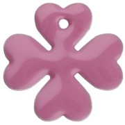 Sequins Trèfle en métal et résine époxy 16 mm - Lilas x4