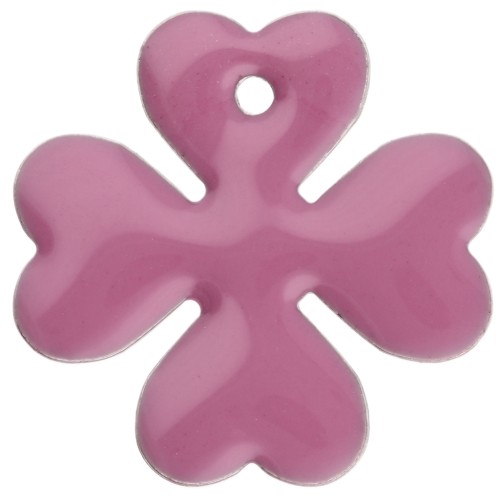 Sequins Trèfle en métal et résine époxy 16 mm - Lilas x4