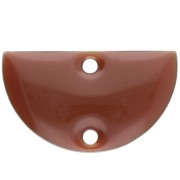 Intercalaires en métal demi-lune 2 trous résine époxy 10x17 mm Marron clair x6