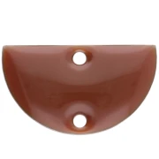 Intercalaires en métal demi-lune 2 trous résine époxy 10x17 mm Marron clair x6
