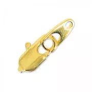 Fermoir mousqueton allongé 10 mm doré à l'or fin x1