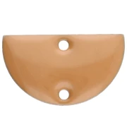 Intercalaires en métal - demi-lune - 2 trous résine époxy 10x17 mm Cinnamon x6