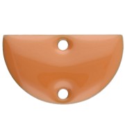 Intercalaires en métal - demi-lune - 2 trous résine époxy 10x17 mm Moutarde x6