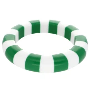 Bracelet jonc épais 66 mm en résine opaque - Blanc - Vert x1