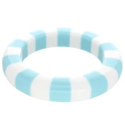 Bracelet jonc épais 66 mm en résine opaque - Blanc - Bleu ciel x1