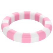 Bracelet jonc épais 66 mm en résine opaque - Blanc - Rose x1