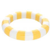 Bracelet jonc épais 65 mm en résine opaque - Blanc - Jaune x1|raw }}