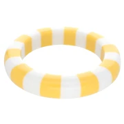 Bracelet jonc épais 65 mm en résine opaque - Blanc - Jaune x1