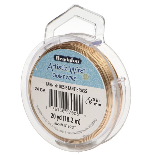 Fil de laiton Artistic Wire 0.51 mm - Anti-ternissement x18.2m