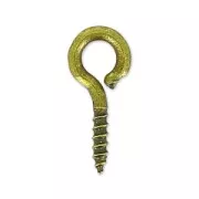 Crochets pitons à visser avec anneau 5 mm bronze  x5