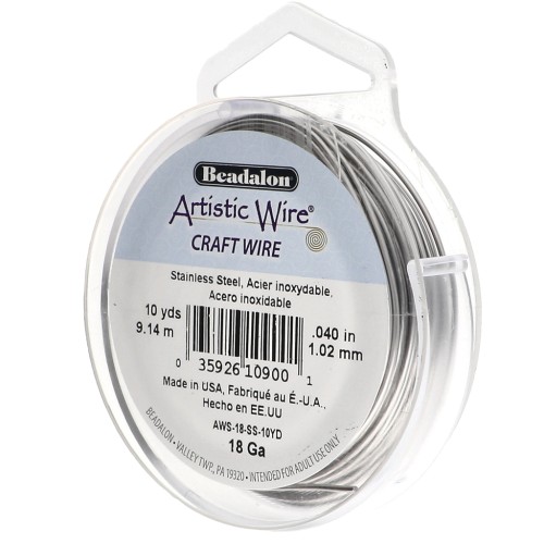 Fil rond 1.02 mm Artistic Wire - Acier inoxydable 304 x9.1m
