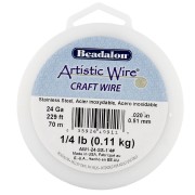 Fil rond 0.51 mm Artistic Wire - Acier inoxydable 304 x70m