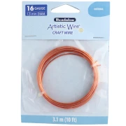 Fil de cuivre rond 1.3 mm Artistic Wire - Naturel Anti-ternissement x3.1m