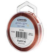 Fil de cuivre rond 1 mm Artistic Wire - Naturel Anti-ternissement x9.1m|raw }}