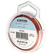 Fil de cuivre rond 0.51 mm Artistic Wire - Naturel Anti-ternissement x18.2m