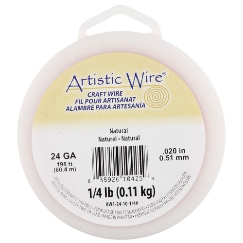 Fil de cuivre rond 0.51 mm Artistic Wire - Naturel Anti-ternissement x62.4m