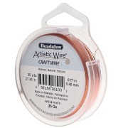 Fil de cuivre rond 0.41 mm Artistic Wire - Naturel Anti-ternissement x27.4m