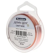 Fil de cuivre rond 0.41 mm Artistic Wire - Naturel Anti-ternissement x27.4m