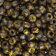 Rocaille Miyuki 6/0 4519 - Opaque Dark Yellow Picasso x8g