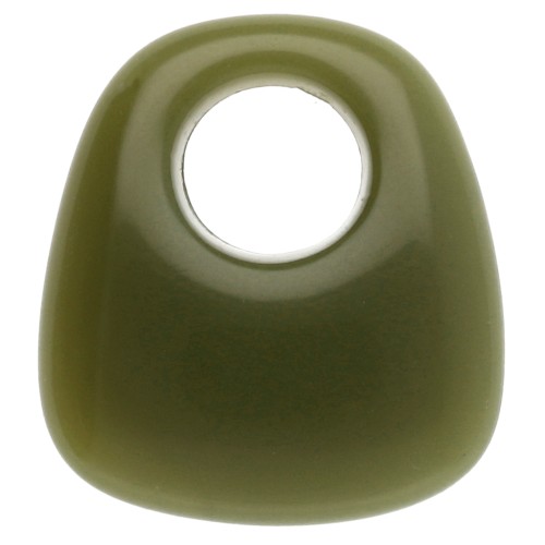 Pendentif trapèze en résine opaque 23x21 mm - Kaki x1